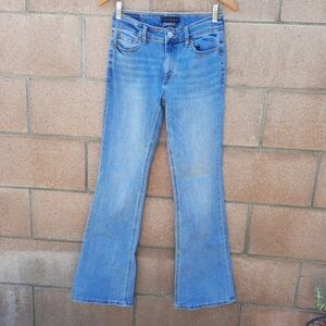 Aeropostale Mid Rise Flare Denim Jeans Size 2 Regular Y2K Style Light Blue